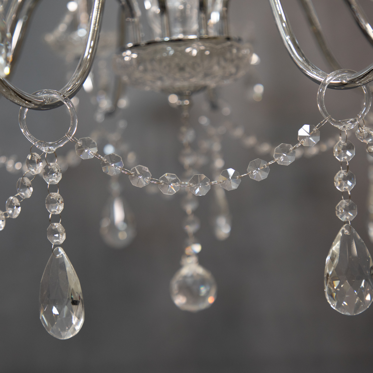8-Light Tiered Hanging Crystal Chandelier