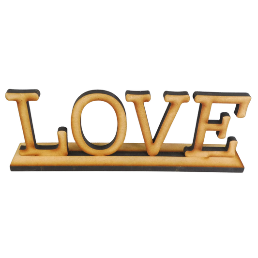 “LOVE” Wooden Sign on Stand