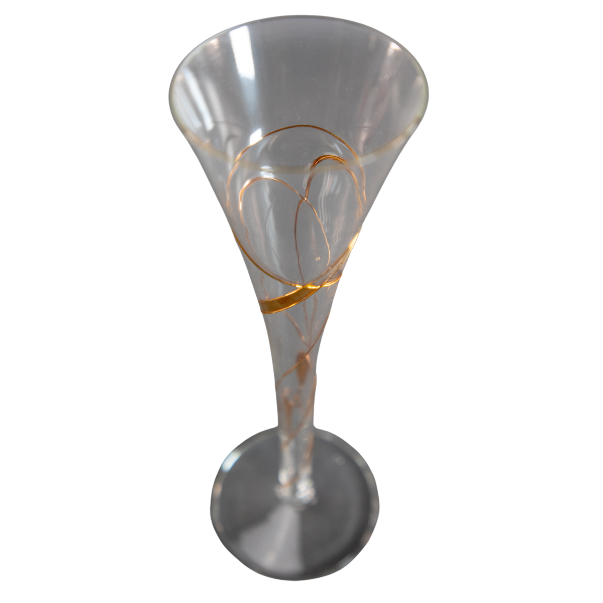 Romanian Hollow Stem Fluted Champagne Glasses with Gold Detailing