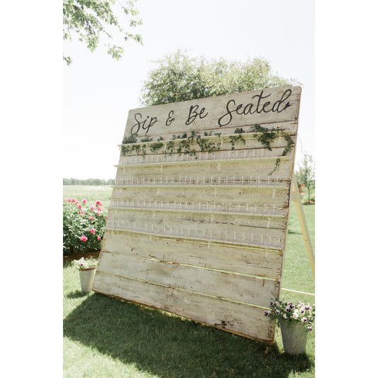 Sip and Be Seated Champagne Wall