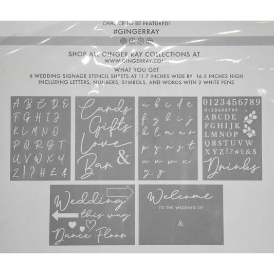 Wedding Stencil Signage Sheets