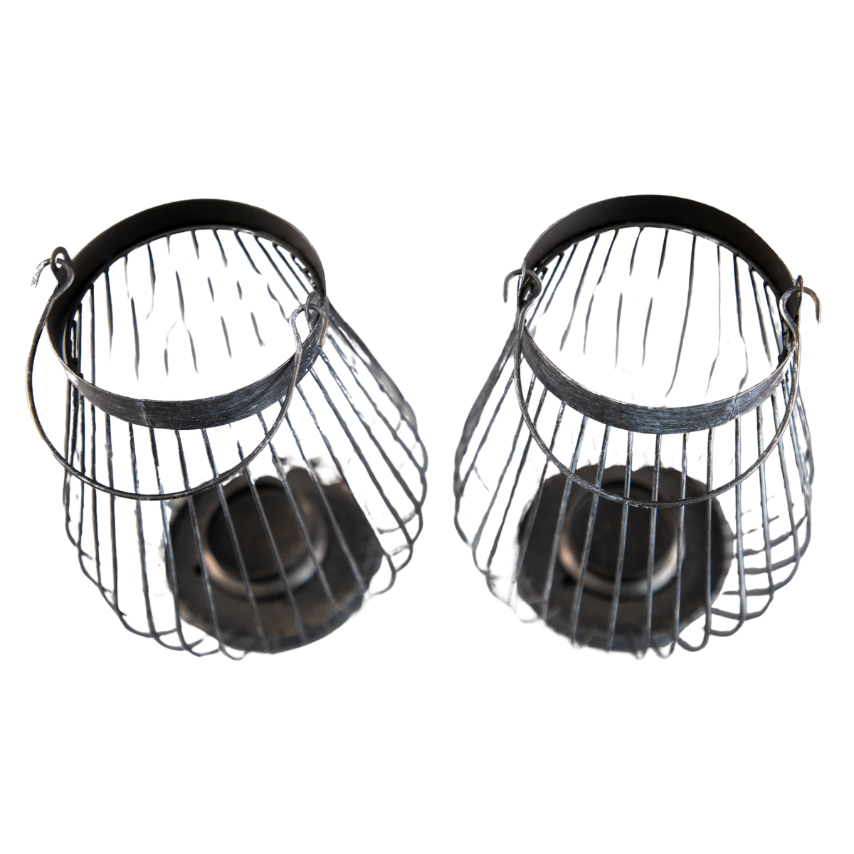 Lantern Style Black Wire Candle Holder
