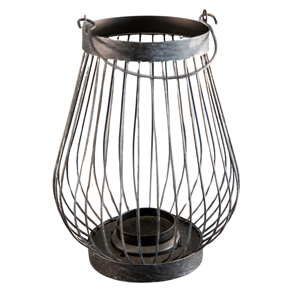 Lantern Style Black Wire Candle Holder