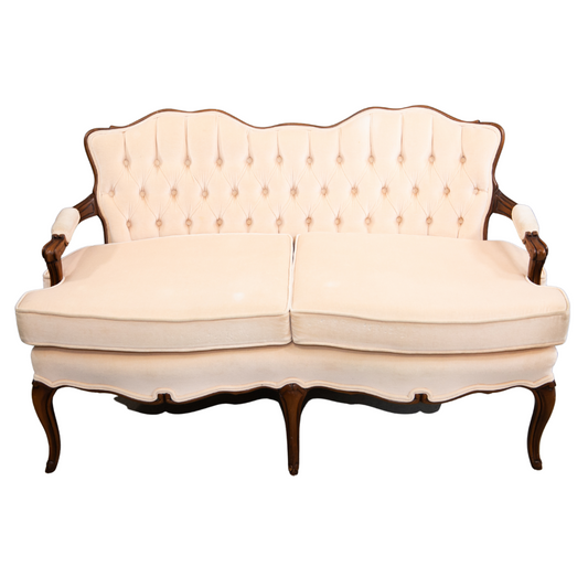 Blush Tufted French Settee