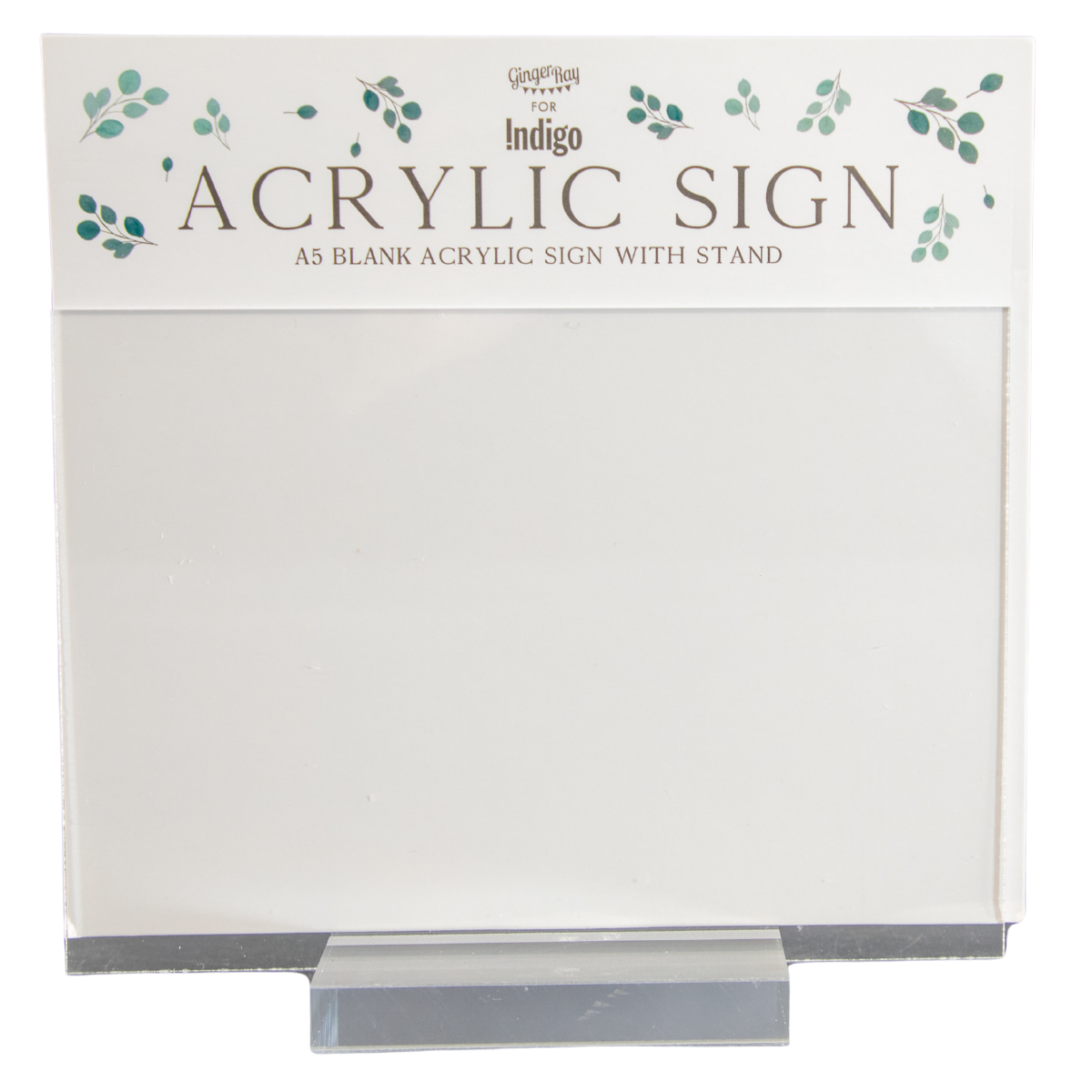 Blank Customizable Acrylic Sign with Stand