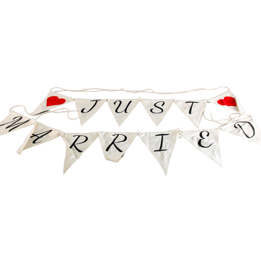 Just Married Cloth Banner