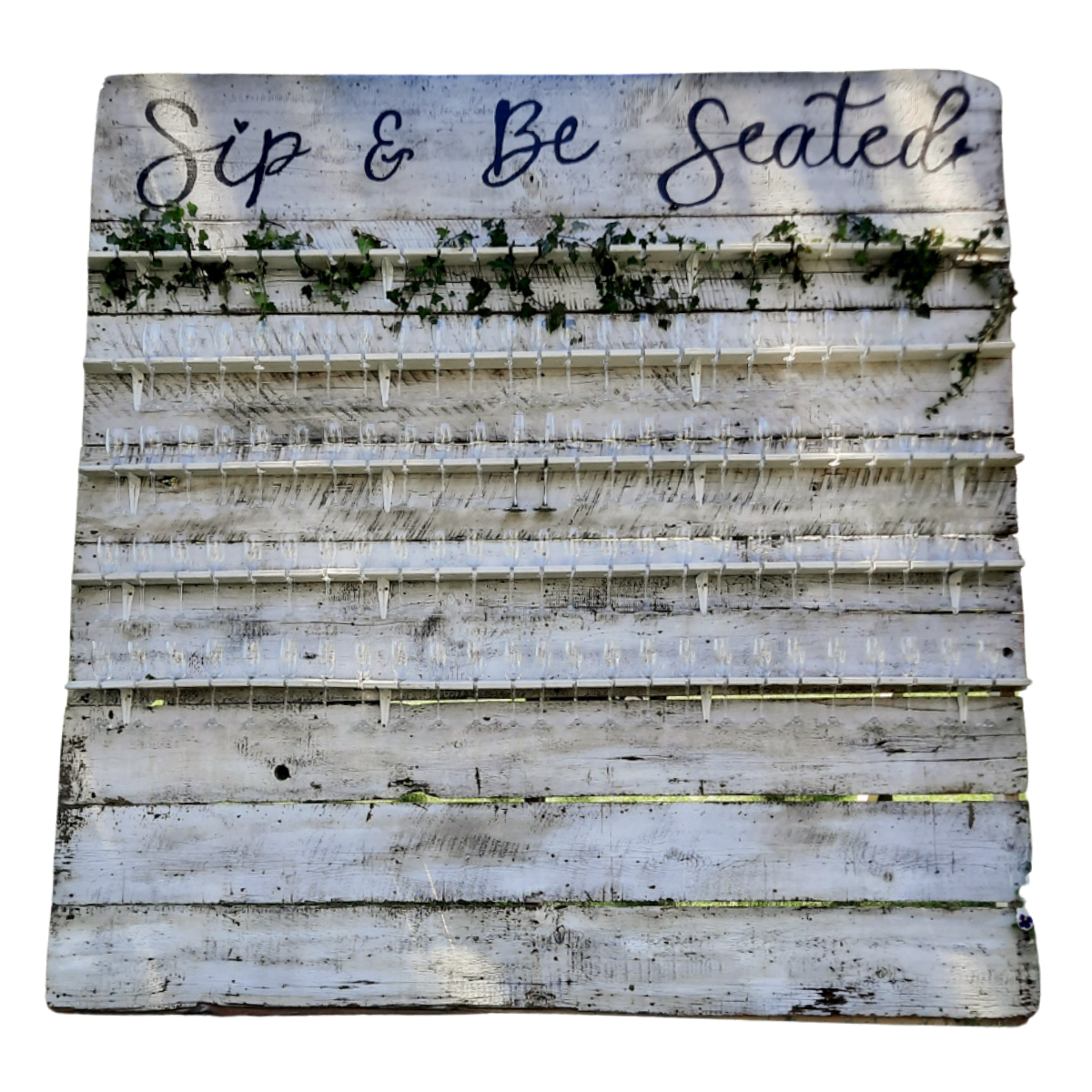 Sip and Be Seated Champagne Wall