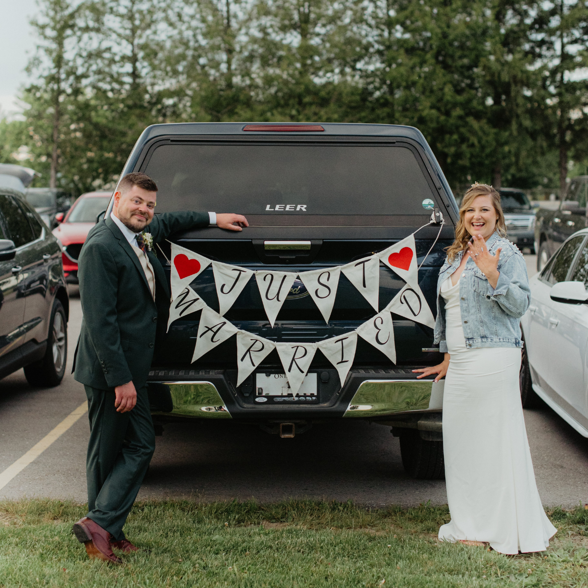 Just Married Cloth Banner