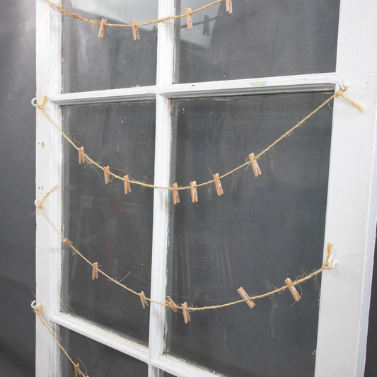 Rustic White Window Frame Picture Holder