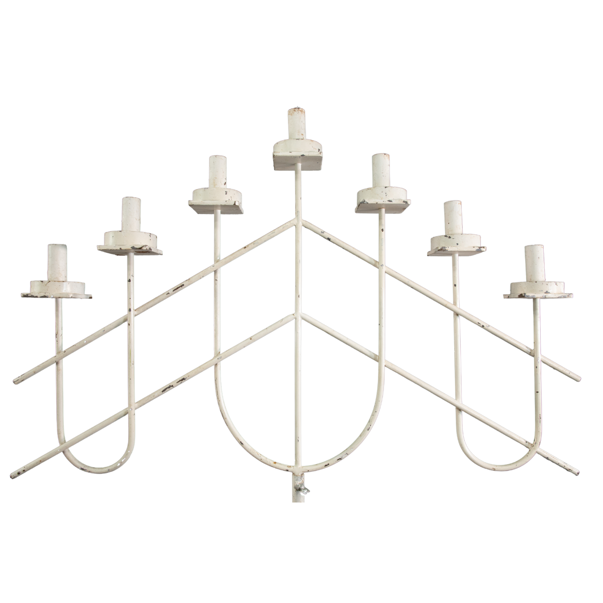 Tall Rustic White Cast Iron Candelabras