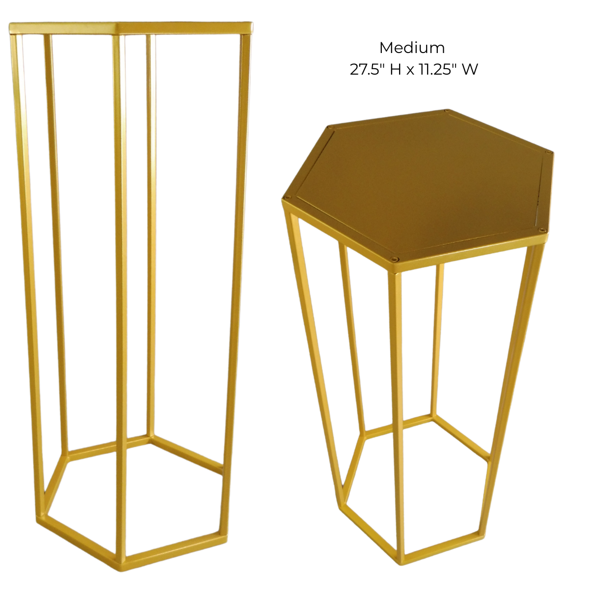 Hexagonal Cylindrical Pedestal Stands – Set of 3