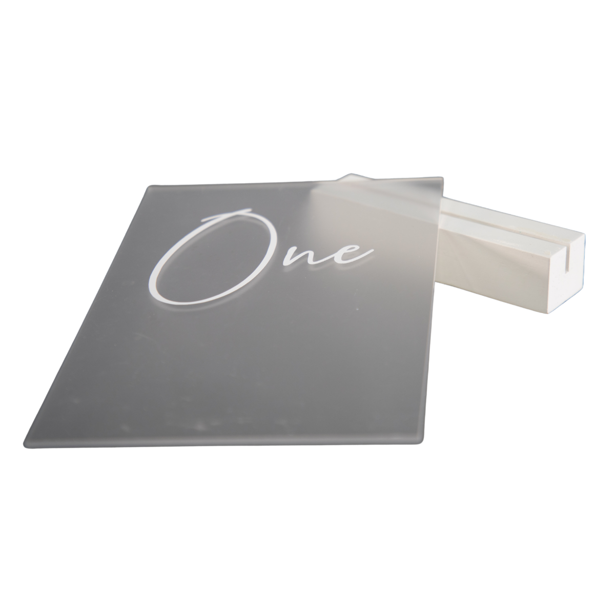 Frosted Acrylic Table Numbers with White Bases