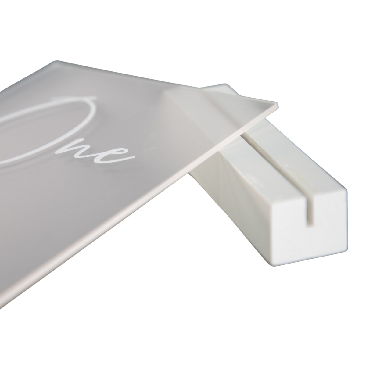 Frosted Acrylic Table Numbers with White Bases