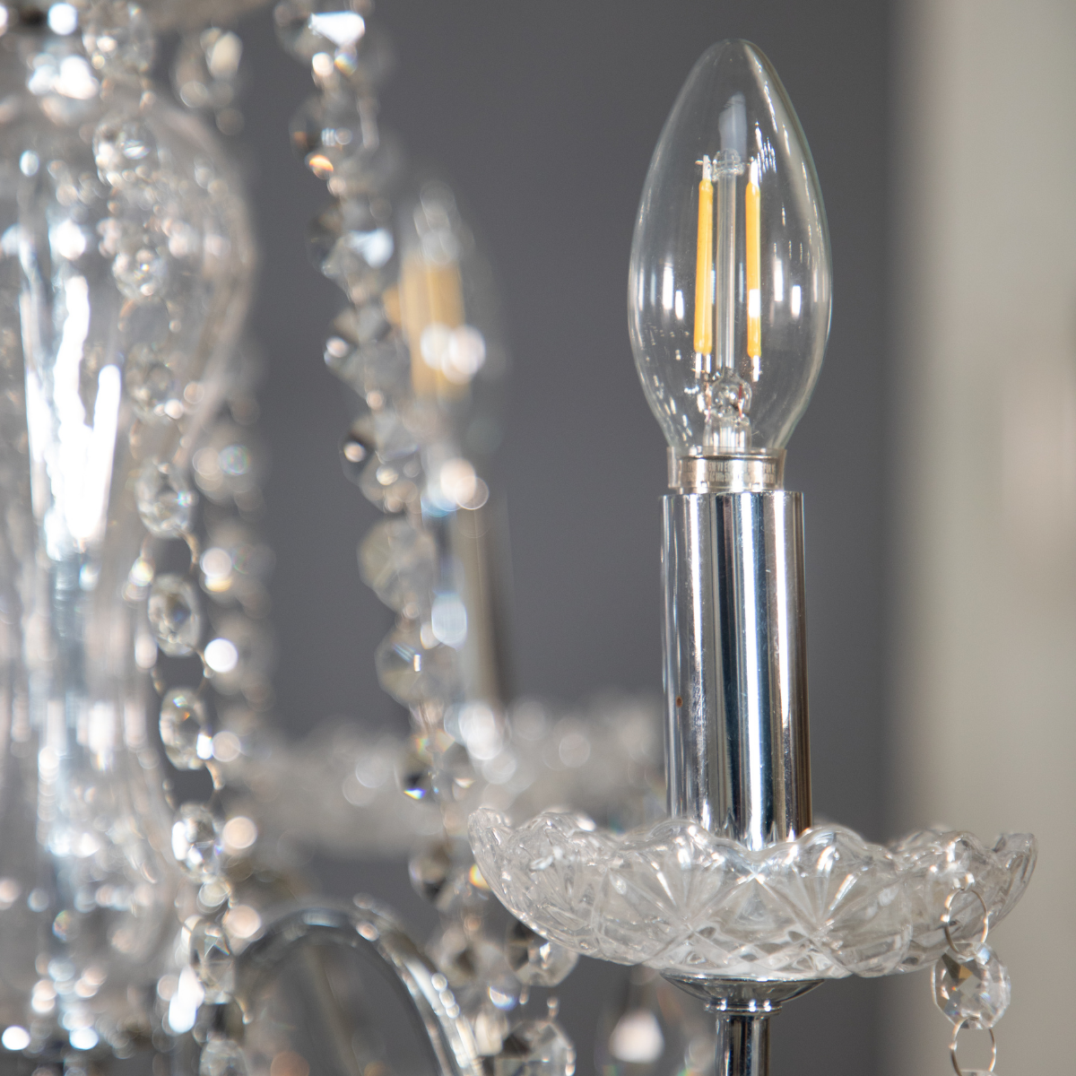 8-Light Tiered Hanging Crystal Chandelier