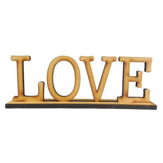 “LOVE” Wooden Sign on Stand