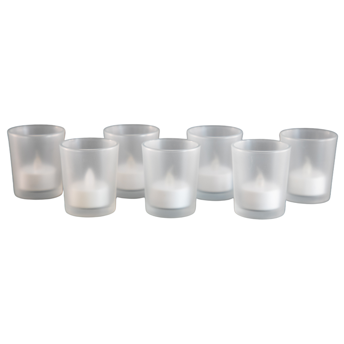 Frosted Glass Candle Holder with Flameless Tea Light