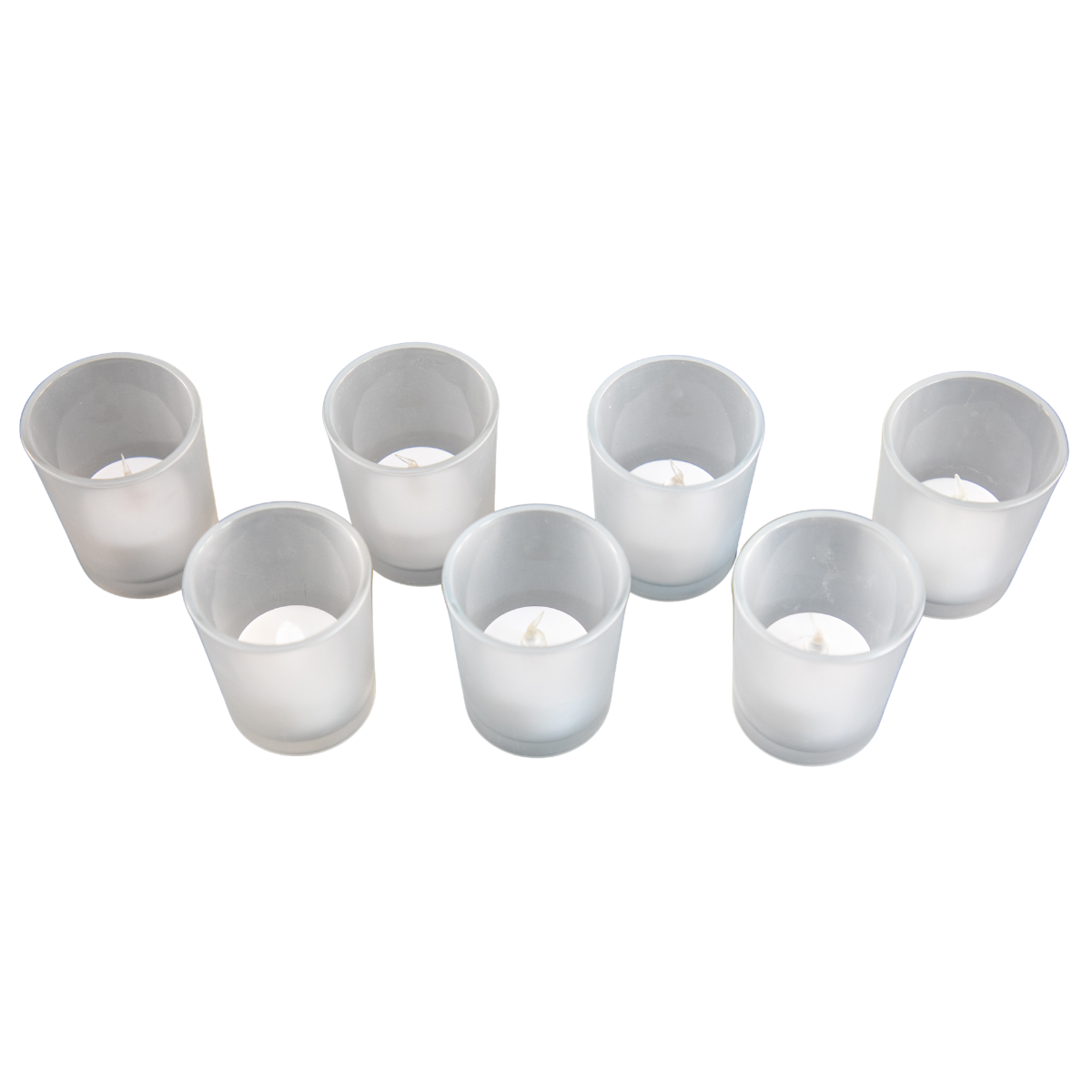 Frosted Glass Candle Holder with Flameless Tea Light