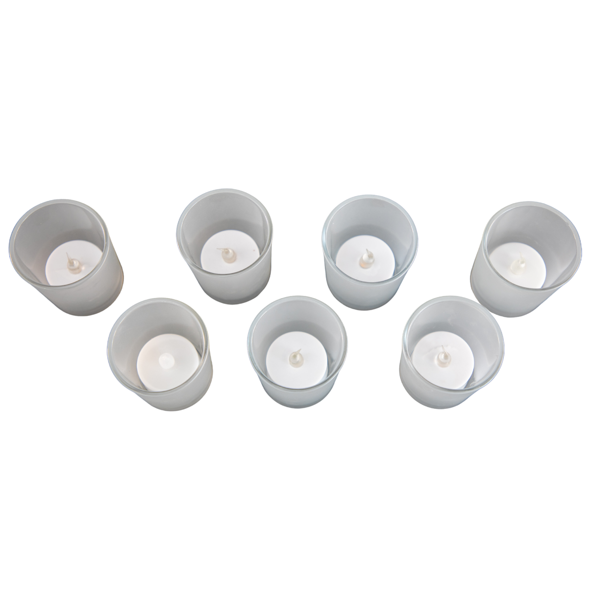 Frosted Glass Candle Holder with Flameless Tea Light