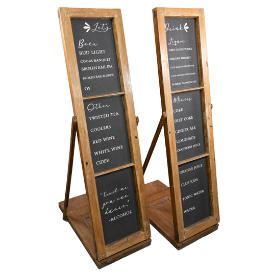 Pair of Rustic Display Signs