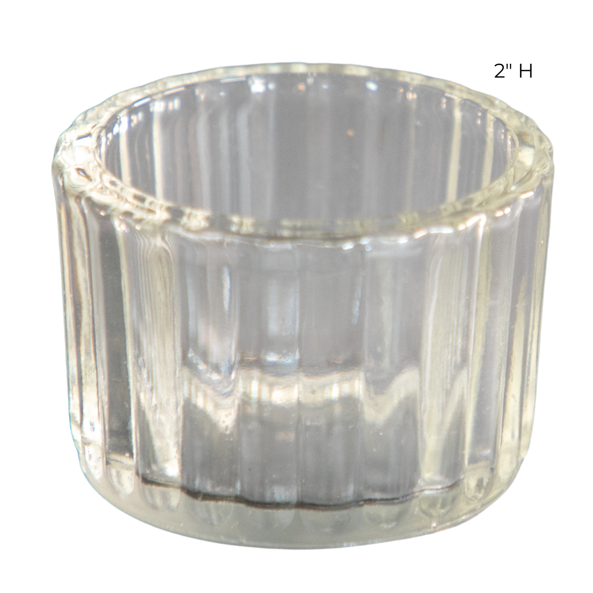 Ribbed Glass Candle Holders with Flameless Tea Light Candles