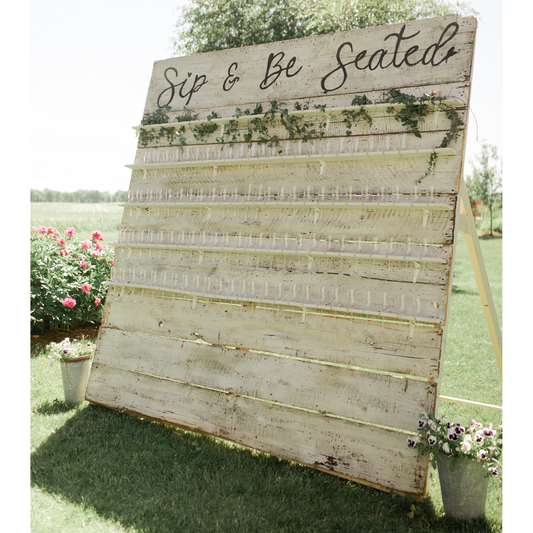 Sip and Be Seated Champagne Wall