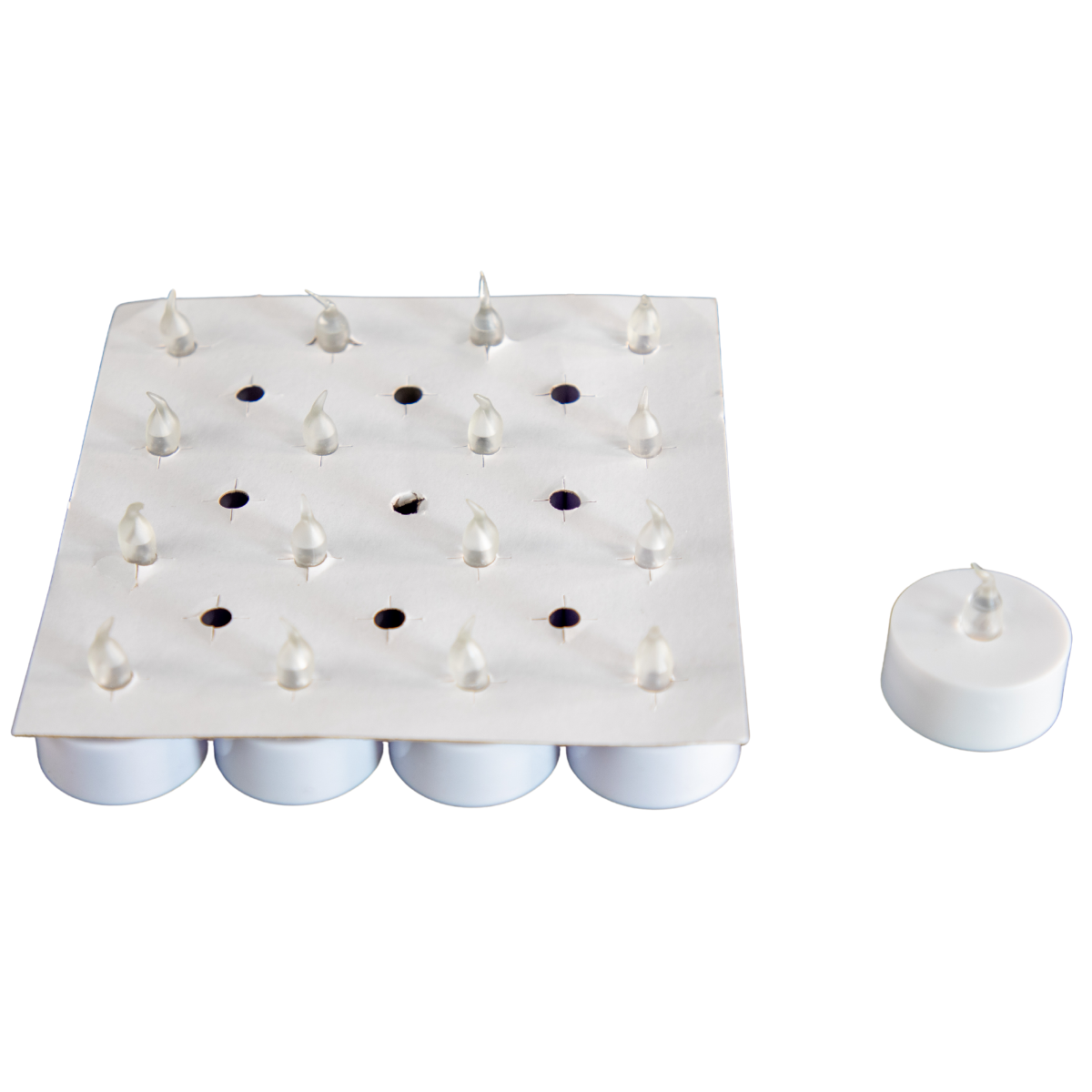 Frosted Glass Candle Holder with Flameless Tea Light