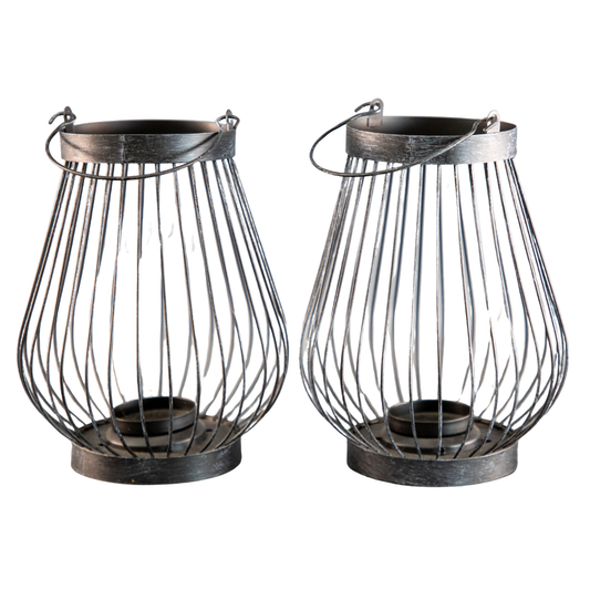 Lantern Style Black Wire Candle Holder