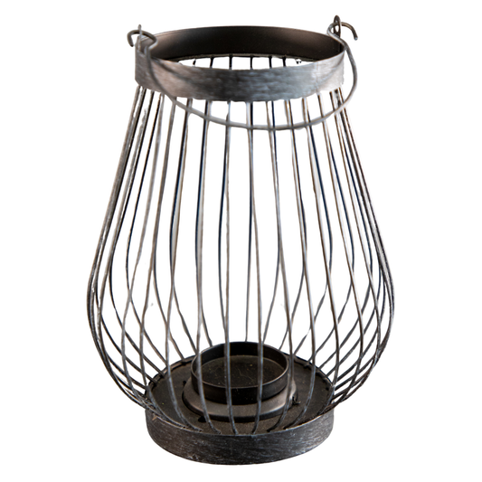 Lantern Style Black Wire Candle Holder