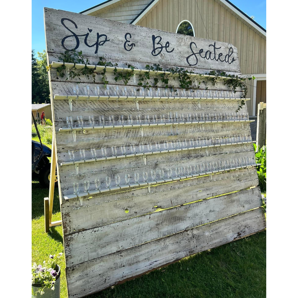 Sip and Be Seated Champagne Wall