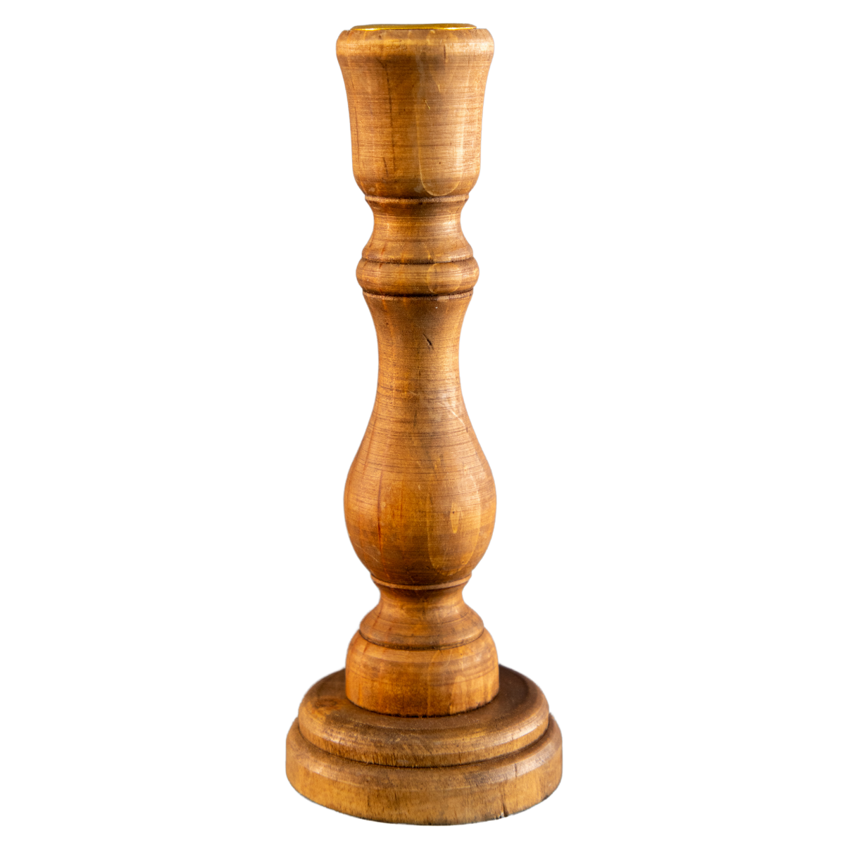 Faux Wood Taper Candlestick Holders