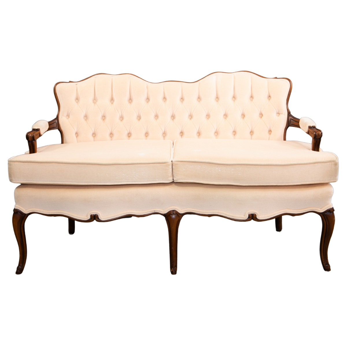 Blush Tufted French Settee
