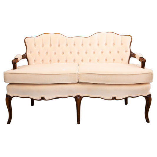 Blush Tufted French Settee