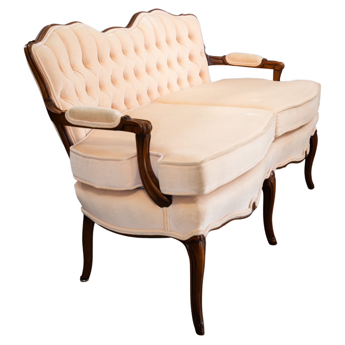 Blush Tufted French Settee