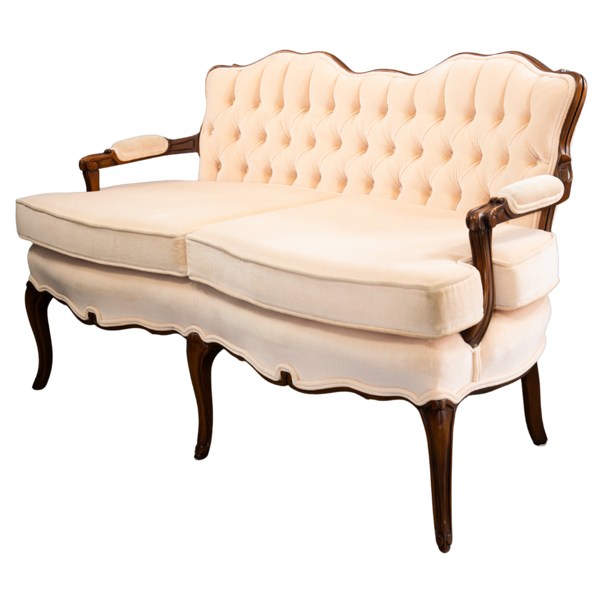 Blush Tufted French Settee