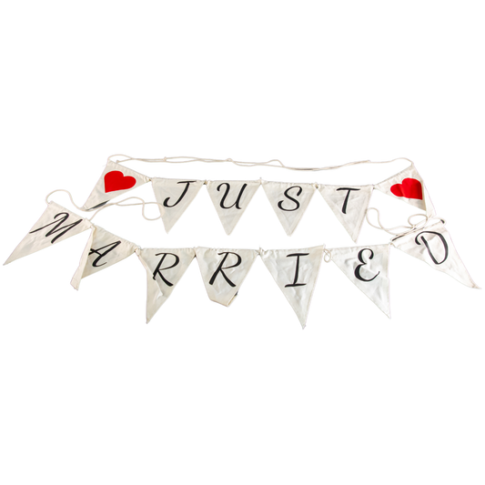 Just Married Cloth Banner