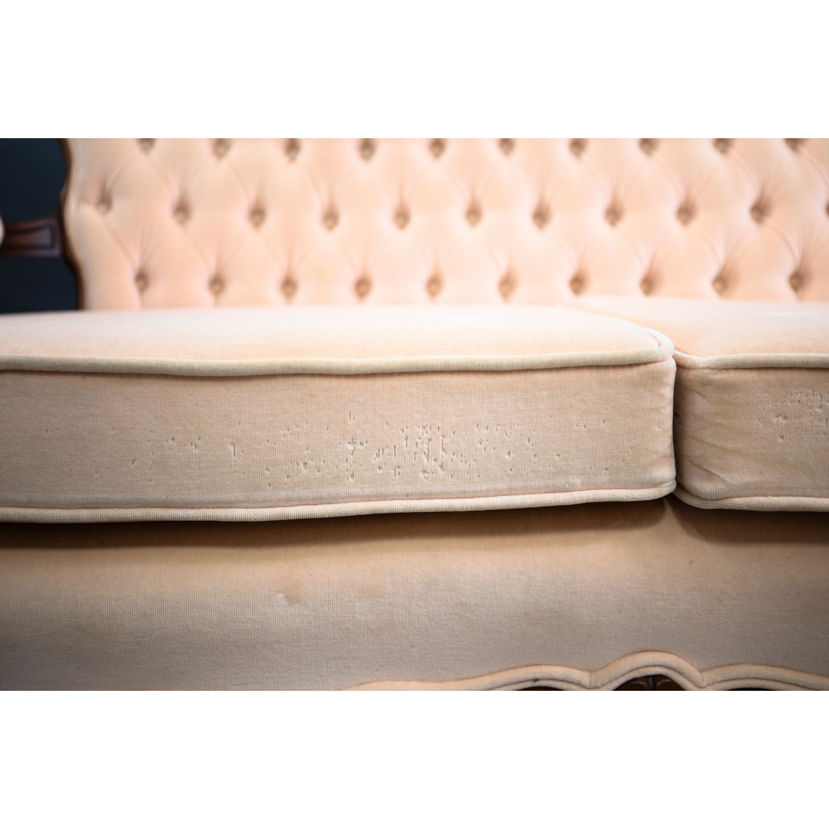 Blush Tufted French Settee