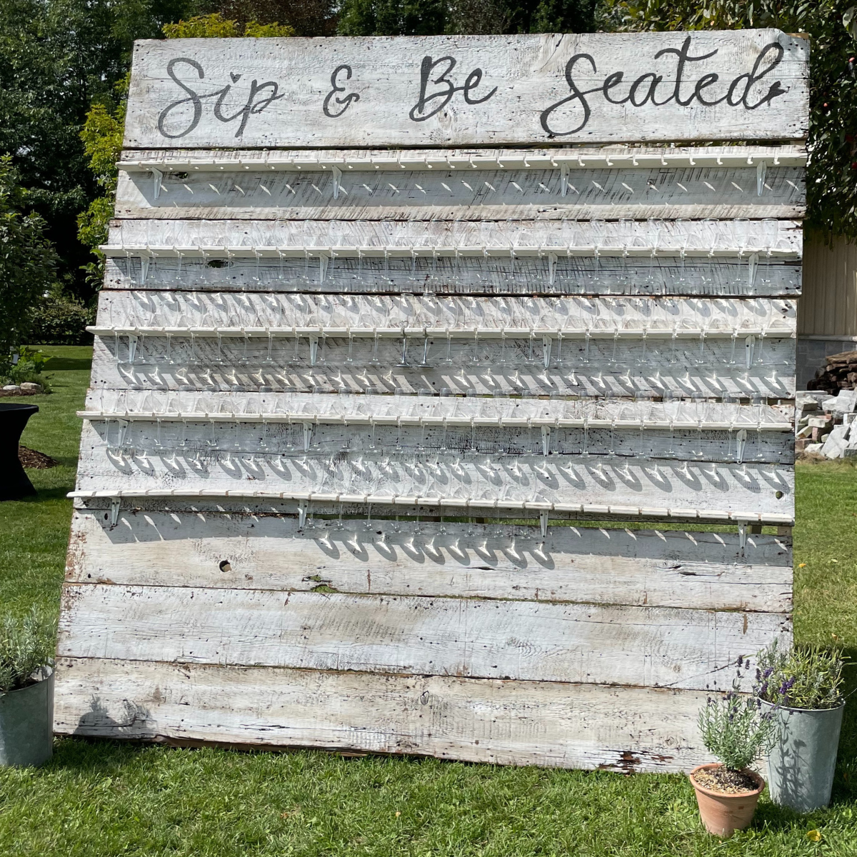 Sip and Be Seated Champagne Wall