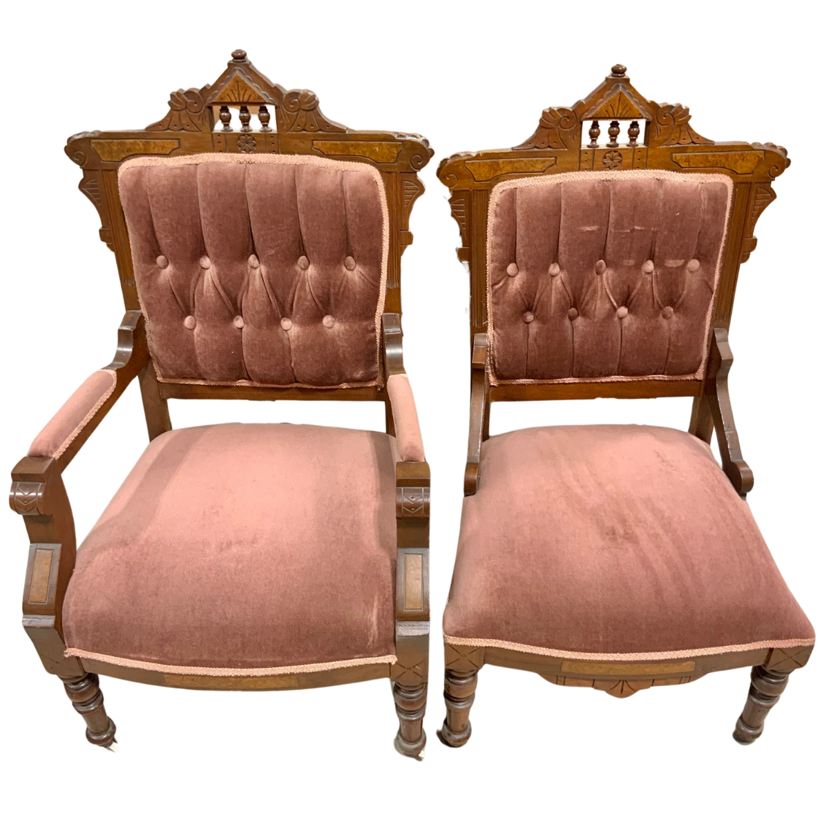 Pair of Eastlake Style Chairs – “Ladies & Gents” Set