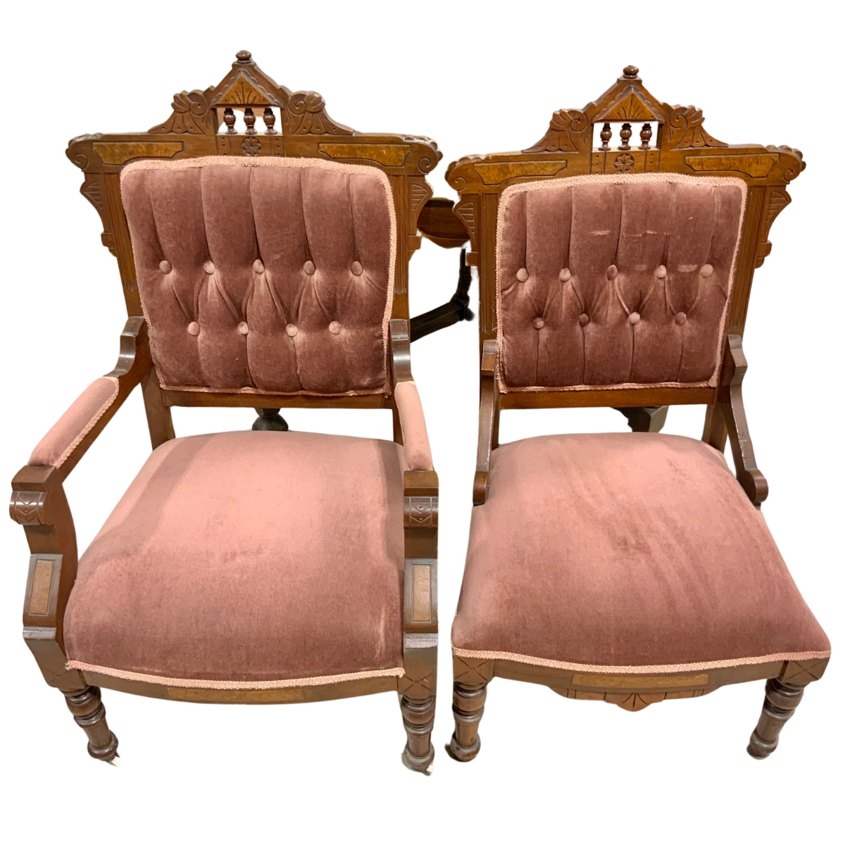 Pair of Eastlake Style Chairs – “Ladies & Gents” Set