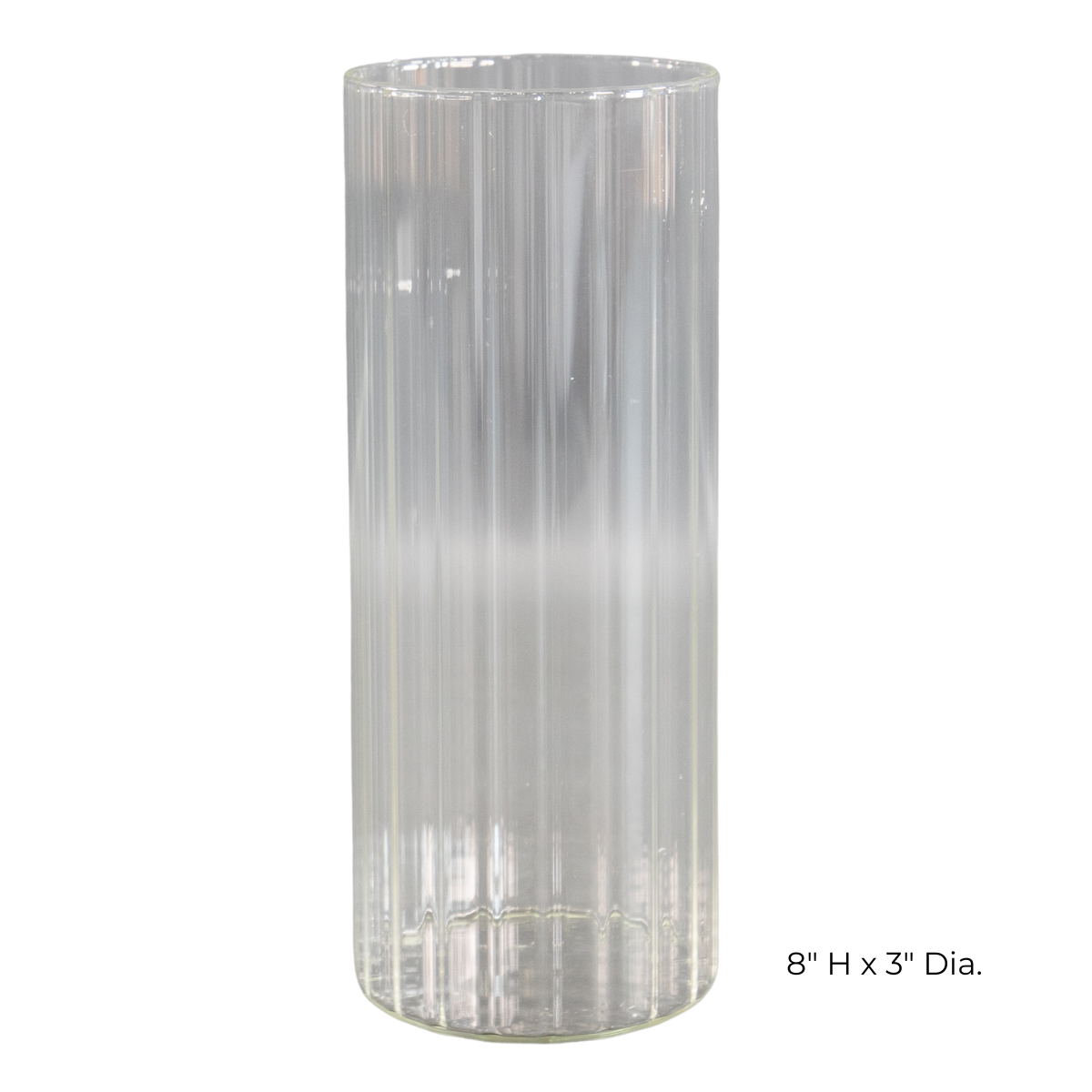 Ribbed Glass Candle Holders / Vases - Set of 3
