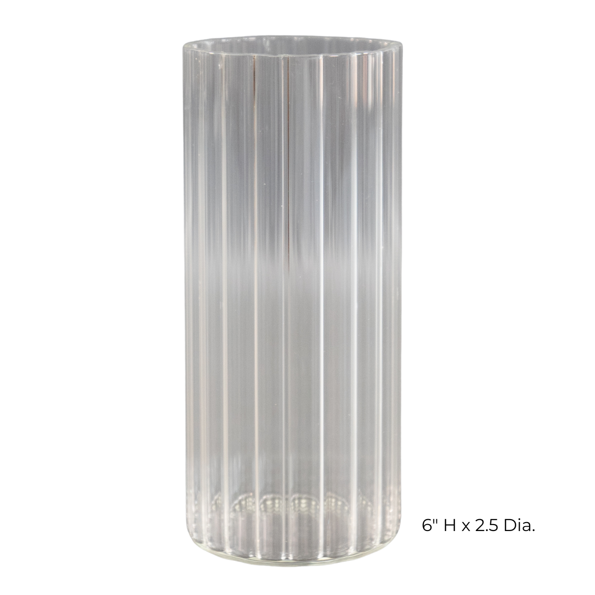 Ribbed Glass Candle Holders / Vases - Set of 3
