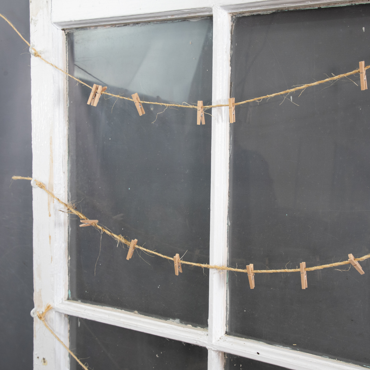 Rustic White Window Frame Picture Holder